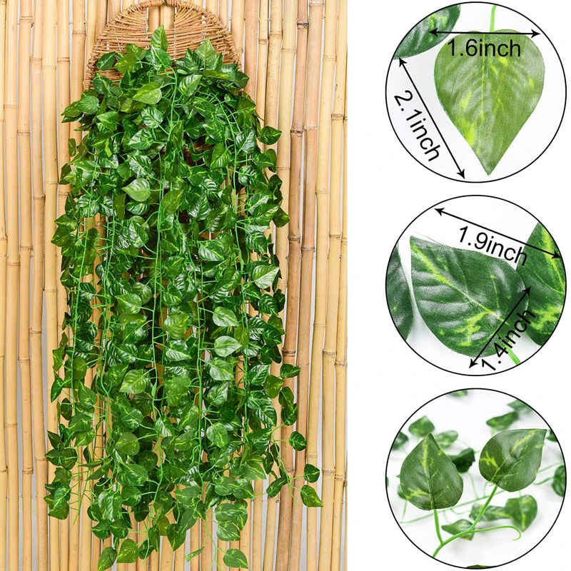 Artificial IVY 15 Pack 105 FT, Artificial IVY Leaf Garland Plants Fake IVY Vine Plant Hanging for Wedding Party Garden Wall Decoration