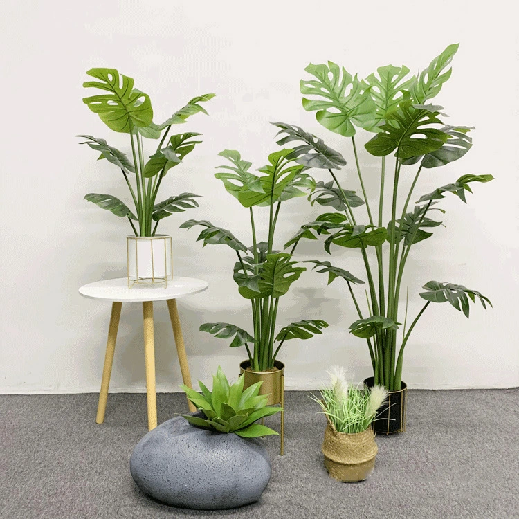 Artificial Home Decoration Fake Fiddle Leaf Palm Monstera Agave Tree Bonsai Artificial Potted Plant Banyan Tree