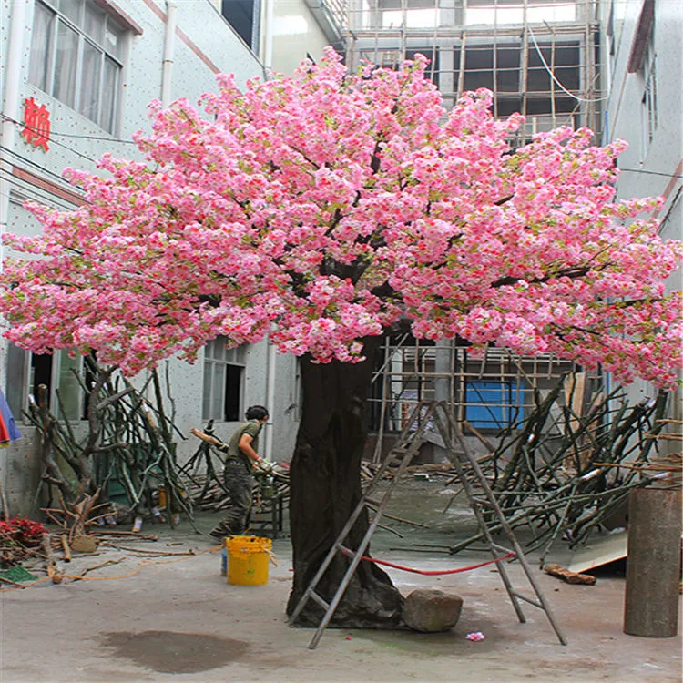 Custom Pink and White Flower Fake Sakura Large Big 2-6 Meters Artificial Cherry Blossom Tree for Indoor Outdoor Wedding Plant Decor